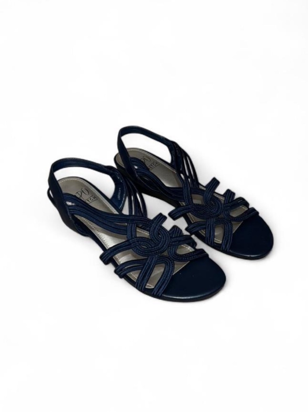Impo Stretch Women’s Ruby Navy Blue Strappy Slingback Leather Sandals Size 7.5